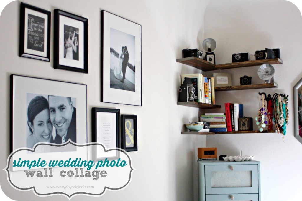 simple wedding photo wall collage