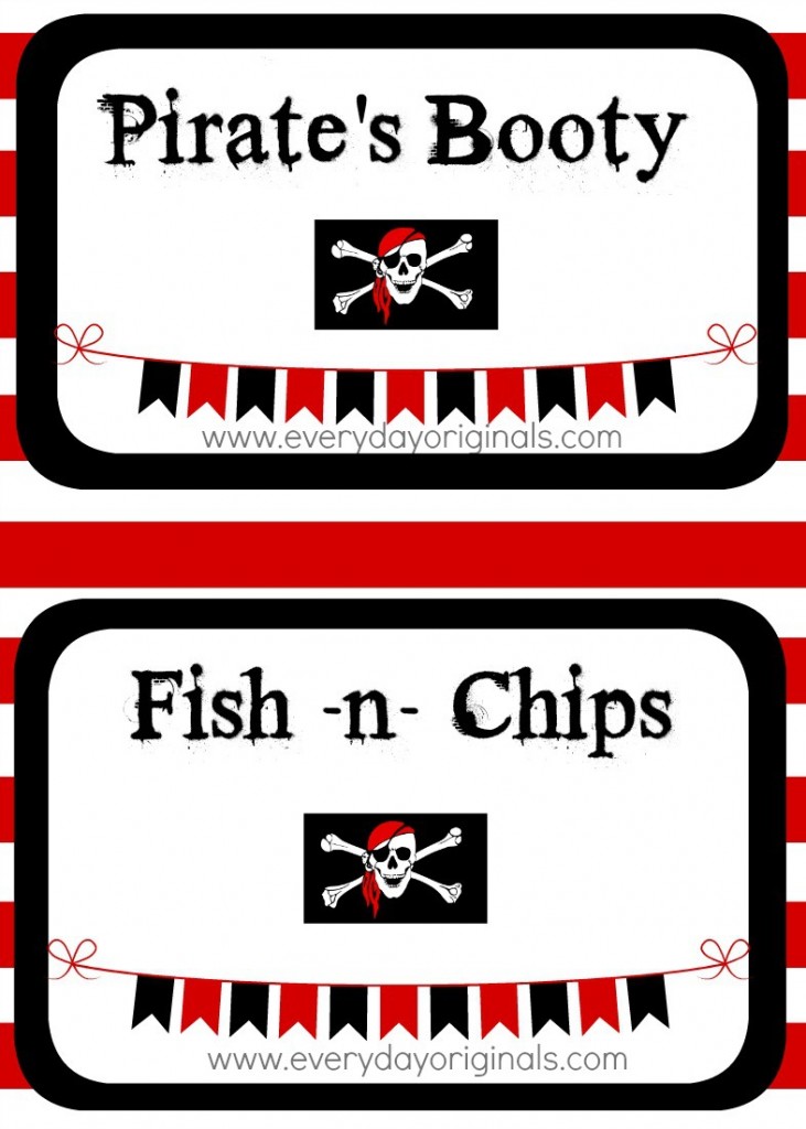 DIY Pirate Food Labels