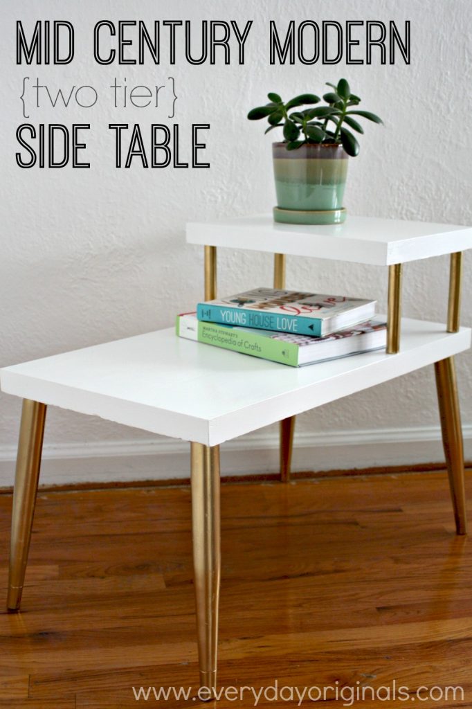 Mid Century Modern Two Tier Side Table Makeover